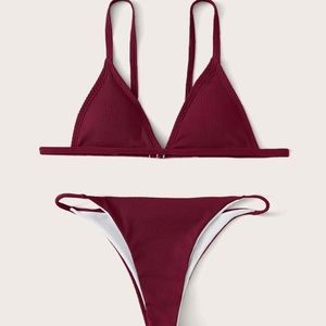Ribbed triangle bikini (set)